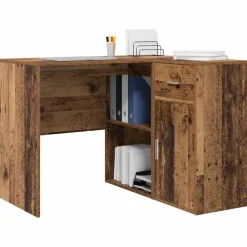 vidaXL Escritorio de Esquina con cajón Madera vieja 102 x 88 x 75 cm Madera envejecida Hot