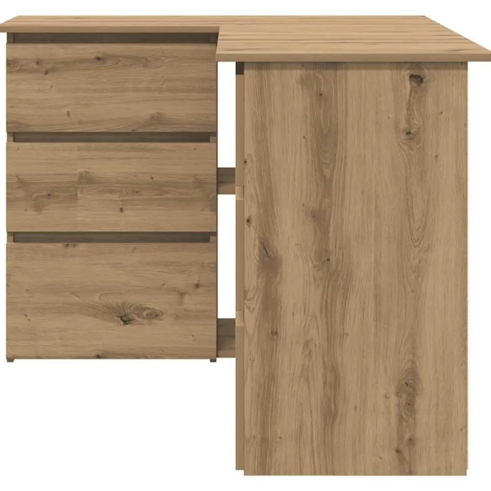 vidaXL Escritorio de esquina madera contrachapada 145x100x76 cm Roble artisan New