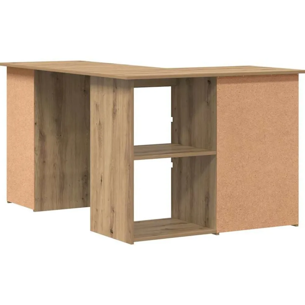 vidaXL Escritorio de esquina madera contrachapada 145x100x76 cm Roble artisan New