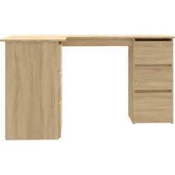 vidaXL Mobiliario De Oficina-Escritorio de esquina contrachapada color roble 145x100x76cm