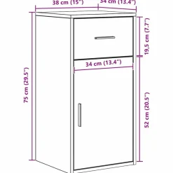 vidaXL Mobiliario De Oficina-Escritorio de Esquina Roble artesanal 102 x 88 x 75 cm