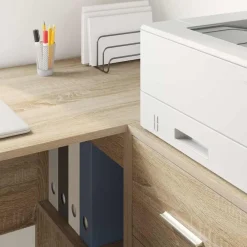 vidaXL Mobiliario De Oficina-Escritorio de Esquina con cajón 102 x 88 x 75 cm