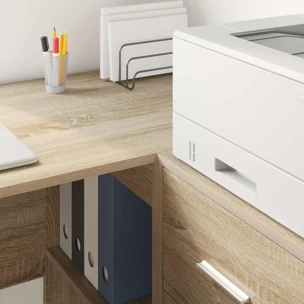 vidaXL Mobiliario De Oficina-Escritorio de Esquina con cajón 102 x 88 x 75 cm
