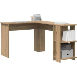 vidaXL Mobiliario De Oficina-Escritorio de Esquina Roble artesanal 140 x 113,5 x 75 cm