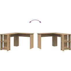 vidaXL Mobiliario De Oficina-Escritorio de Esquina Roble artesanal 140 x 113,5 x 75 cm