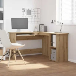 vidaXL Mobiliario De Oficina-Escritorio de esquina madera contrachapada 120x140x75 cm