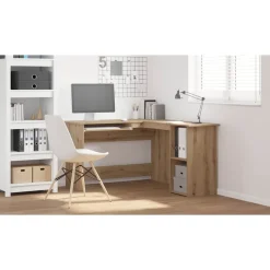 vidaXL Mobiliario De Oficina-Escritorio de esquina madera contrachapada 120x140x75 cm