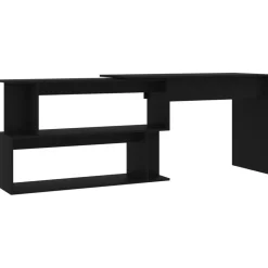 vidaXL Escritorio de esquina madera contrachapada 200x50x76 cm Negro Best