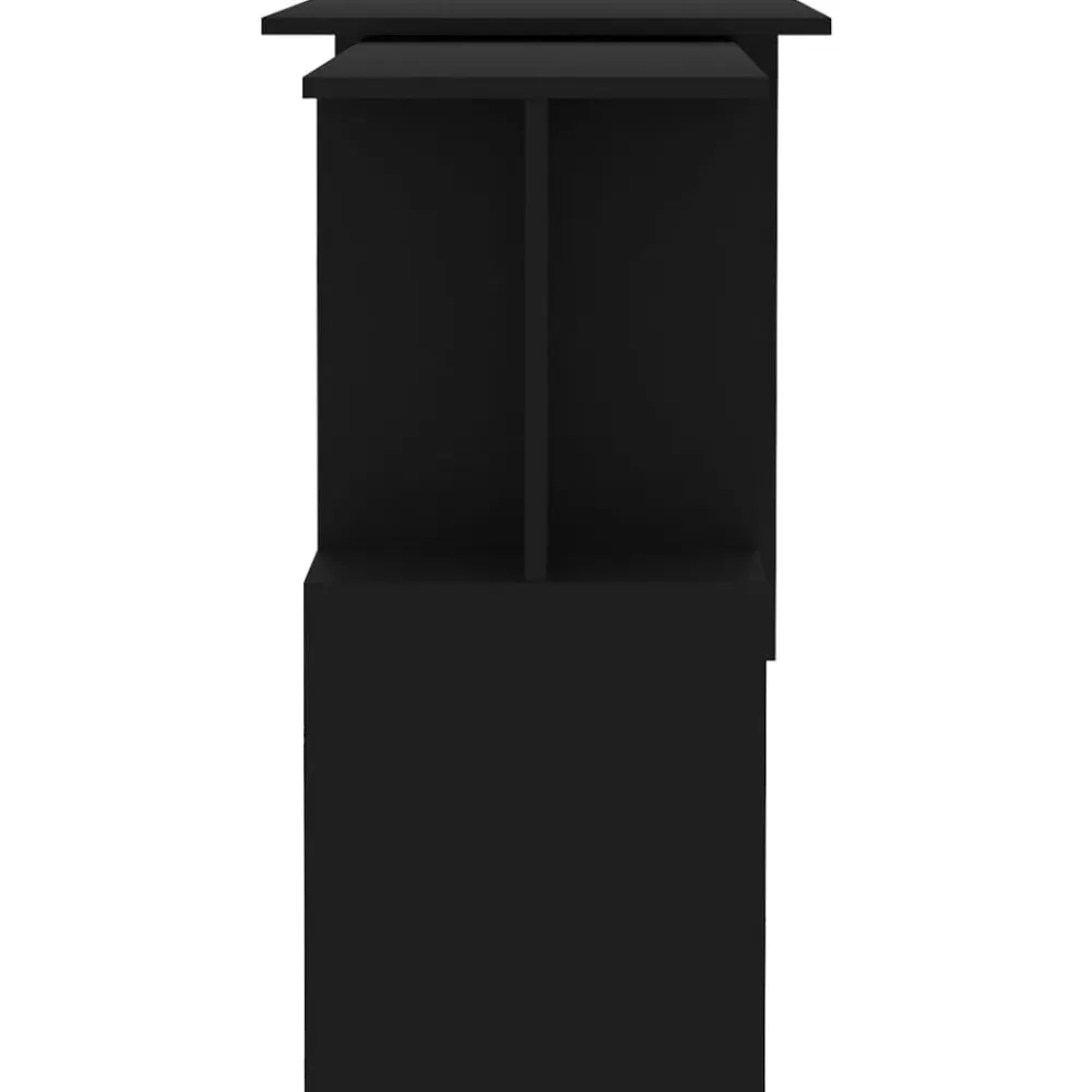 vidaXL Escritorio de esquina madera contrachapada 200x50x76 cm Negro Best