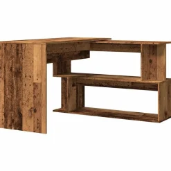 vidaXL Mobiliario De Oficina-Escritorio de esquina madera contrachapada madera envejecida