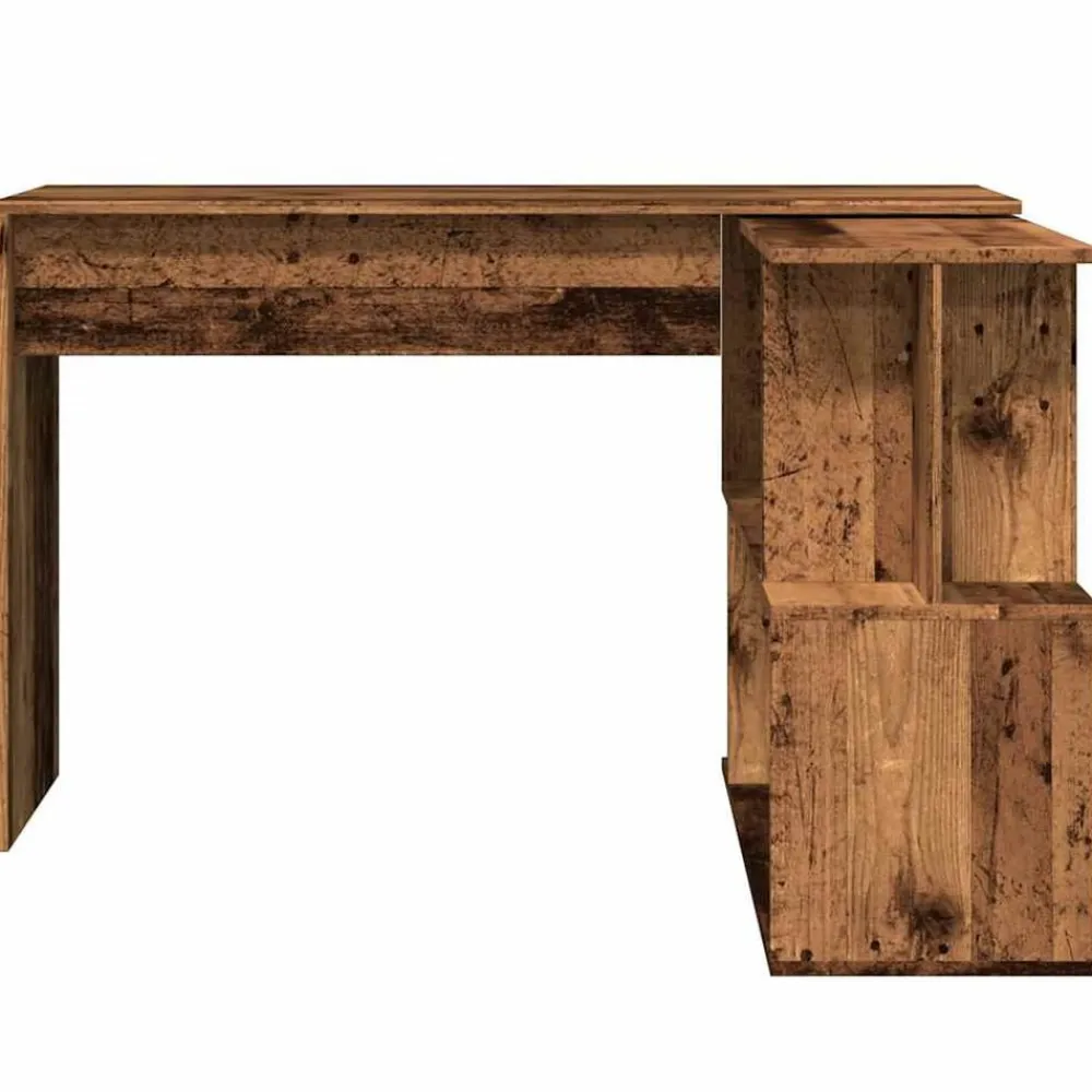 vidaXL Mobiliario De Oficina-Escritorio de esquina madera contrachapada madera envejecida