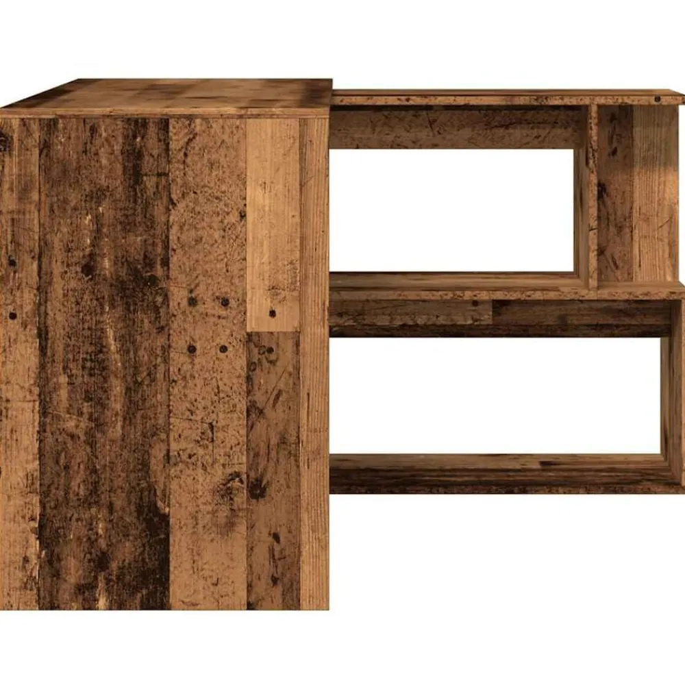 vidaXL Mobiliario De Oficina-Escritorio de esquina madera contrachapada madera envejecida