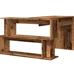vidaXL Mobiliario De Oficina-Escritorio de esquina madera contrachapada madera envejecida