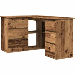 vidaXL Mobiliario De Oficina-Escritorio de esquina madera contrachapada madera envejecida