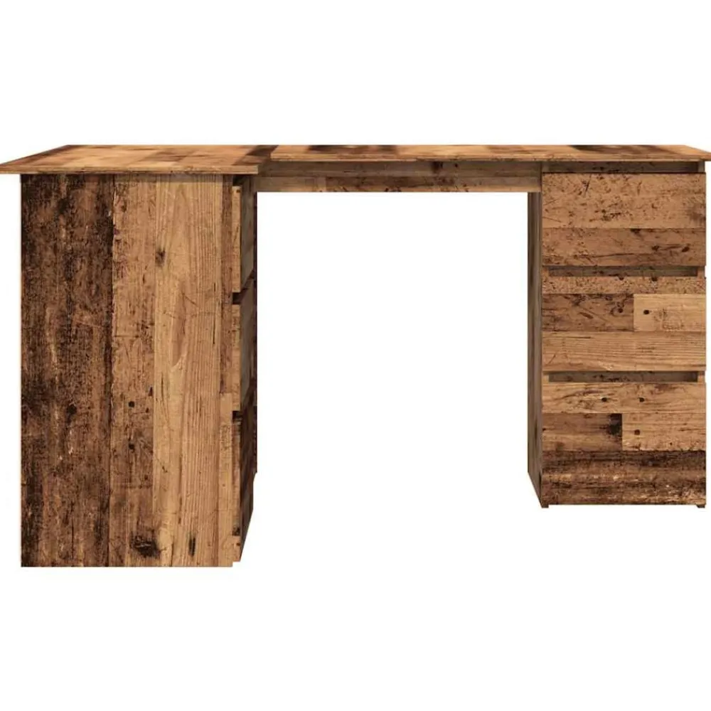 vidaXL Mobiliario De Oficina-Escritorio de esquina madera contrachapada madera envejecida