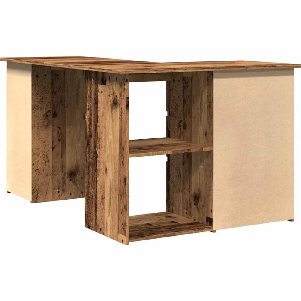 vidaXL Mobiliario De Oficina-Escritorio de esquina madera contrachapada madera envejecida