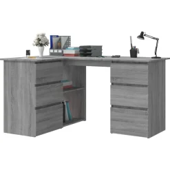 vidaXL Mobiliario De Oficina-Escritorio de esquina contrachapada 145x100x76 cm