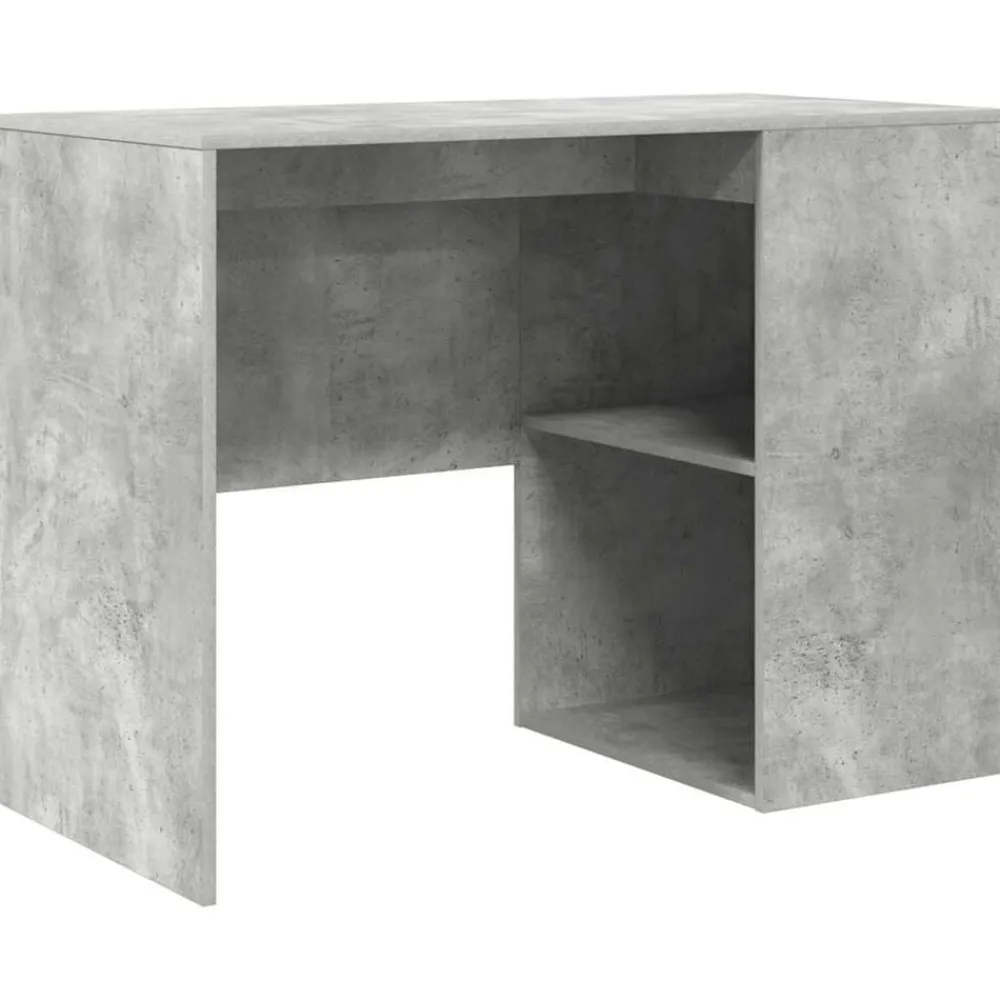 vidaXL Mobiliario De Oficina-Escritorio de Esquina con cajón Gris Concreto 102 x 88 x 75 cm