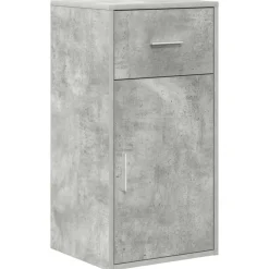 vidaXL Mobiliario De Oficina-Escritorio de Esquina con cajón Gris Concreto 102 x 88 x 75 cm