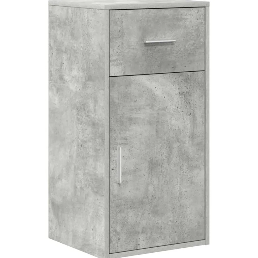 vidaXL Mobiliario De Oficina-Escritorio de Esquina con cajón Gris Concreto 102 x 88 x 75 cm