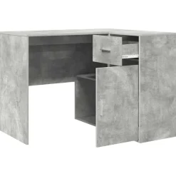vidaXL Mobiliario De Oficina-Escritorio de Esquina con cajón Gris Concreto 102 x 88 x 75 cm