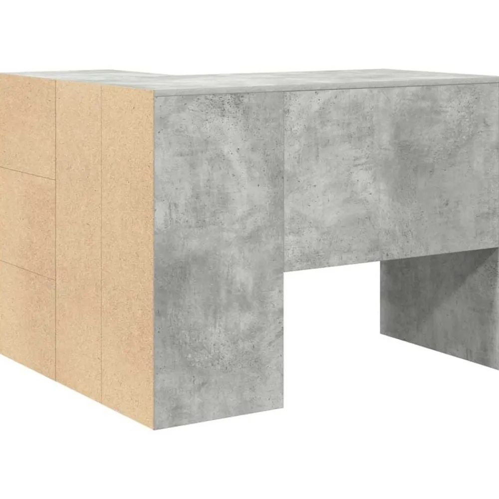 vidaXL Mobiliario De Oficina-Escritorio de Esquina con cajón Gris Concreto 102 x 88 x 75 cm