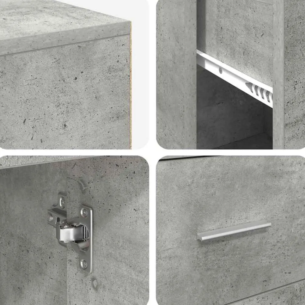 vidaXL Mobiliario De Oficina-Escritorio de Esquina con cajón Gris Concreto 102 x 88 x 75 cm
