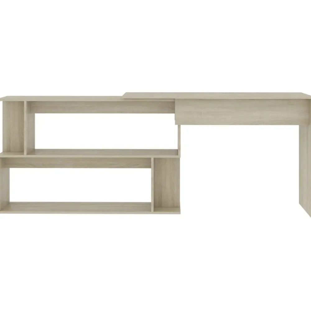 vidaXL Escritorio de esquina contrachapada color roble 200x50x76 cm Roble Sonoma Sale