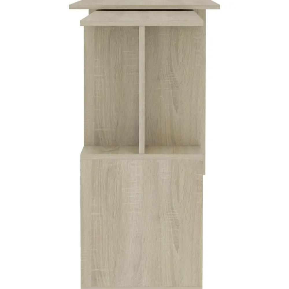 vidaXL Escritorio de esquina contrachapada color roble 200x50x76 cm Roble Sonoma Sale