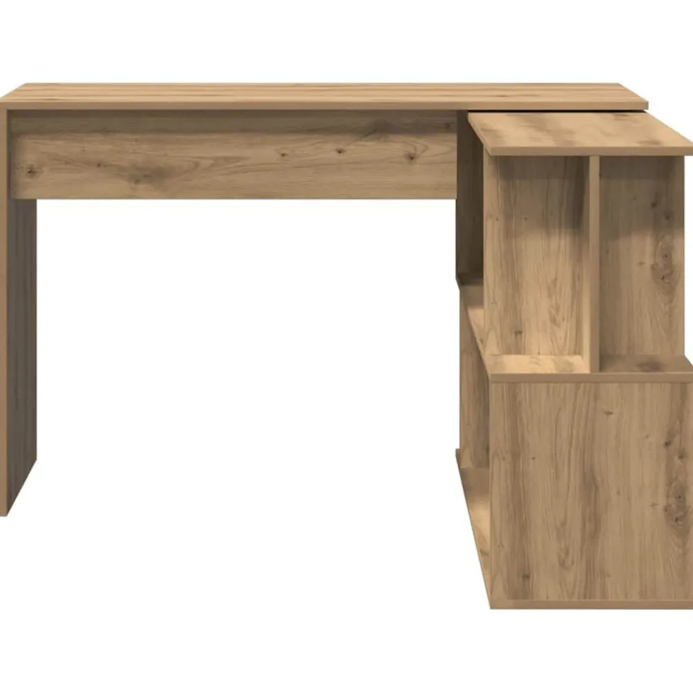 vidaXL Escritorio de esquina madera contrachapada 200,5x50x76 cm Roble artisan