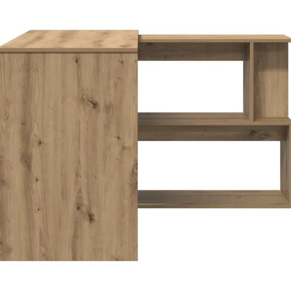 vidaXL Escritorio de esquina madera contrachapada 200,5x50x76 cm Roble artisan