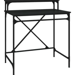 vidaXL Mobiliario De Oficina-Escritorio de hierro y madera contrachapada 80x50x90 cm