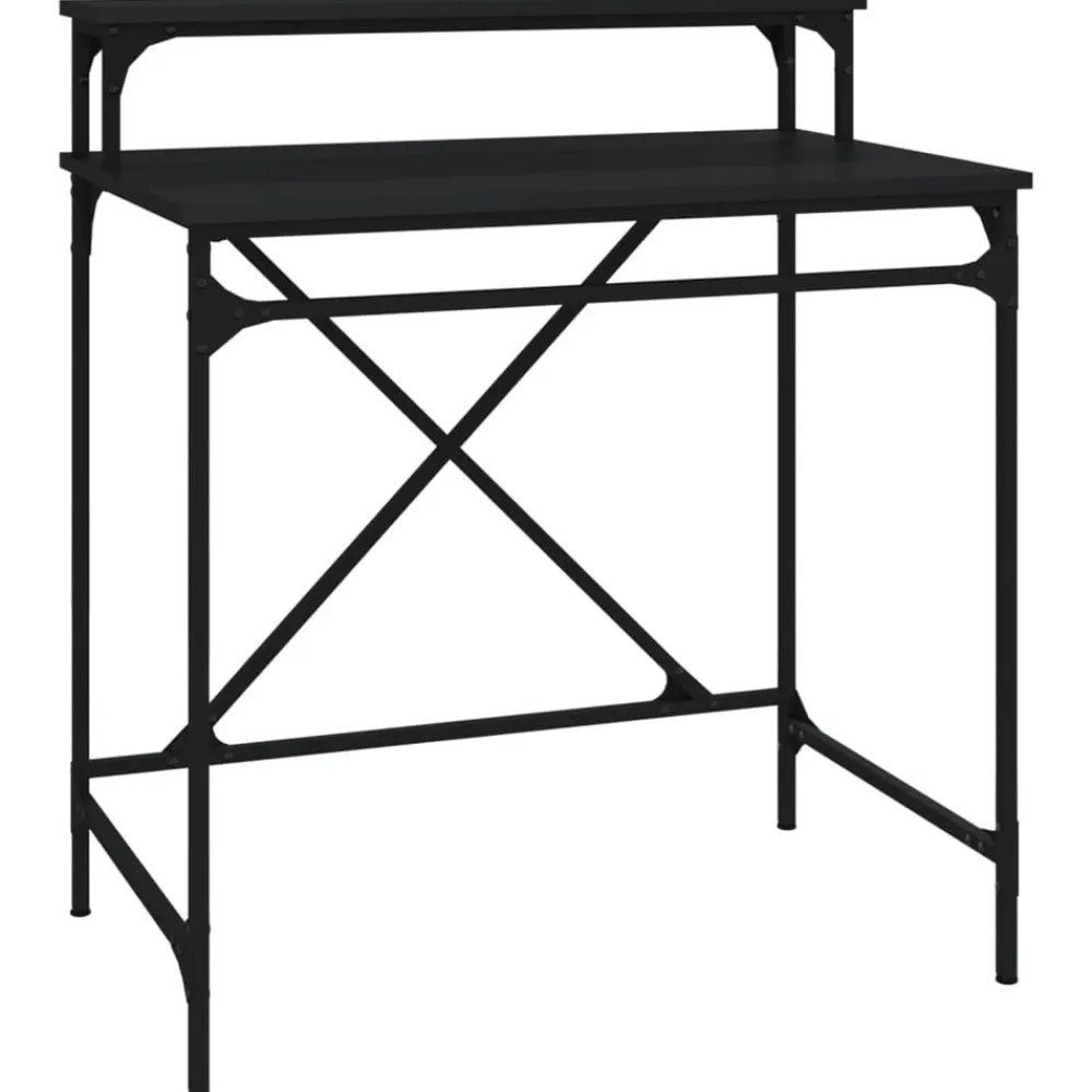 vidaXL Mobiliario De Oficina-Escritorio de hierro y madera contrachapada 80x50x90 cm