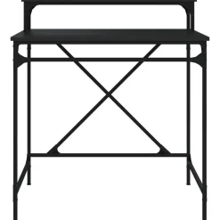 vidaXL Mobiliario De Oficina-Escritorio de hierro y madera contrachapada 80x50x90 cm