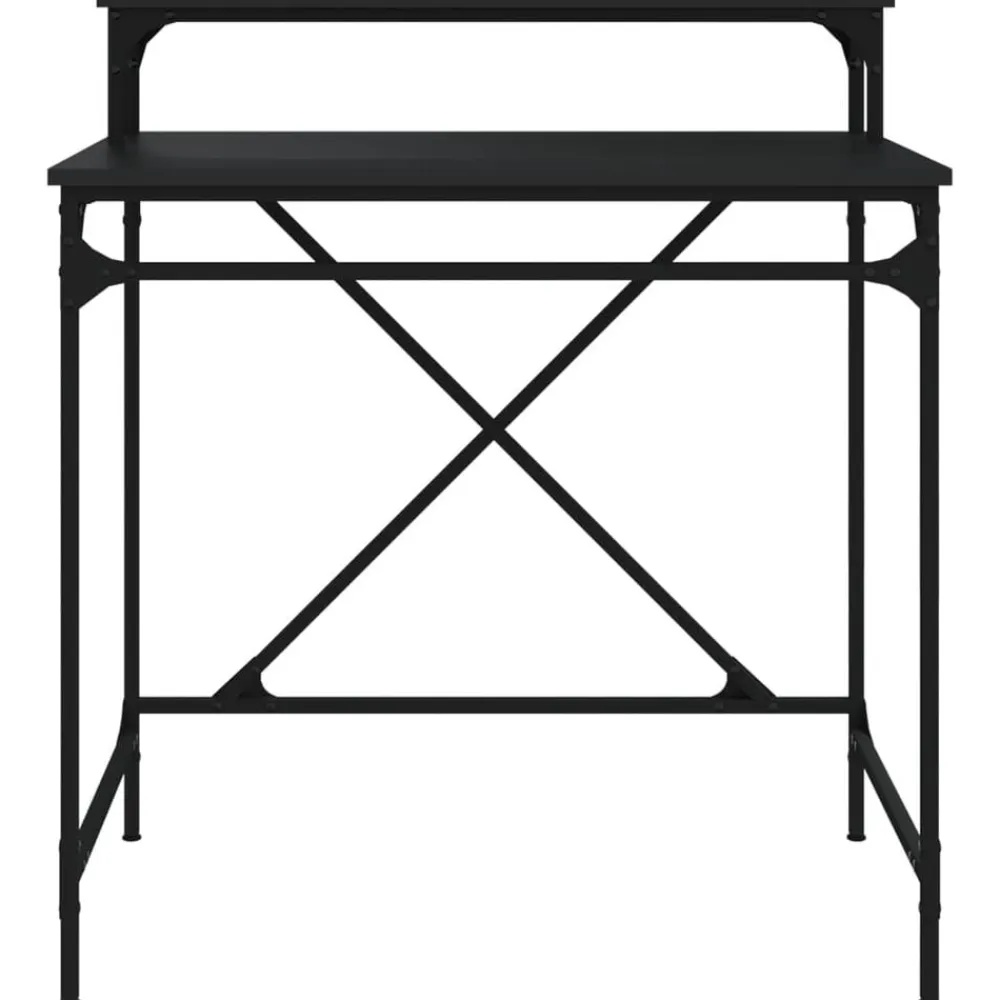 vidaXL Mobiliario De Oficina-Escritorio de hierro y madera contrachapada 80x50x90 cm