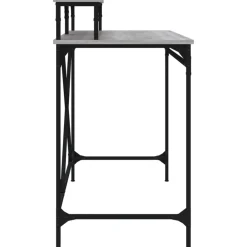 vidaXL Escritorio de hierro y contrachapada 100x50x90 cm Gris sonoma Sale