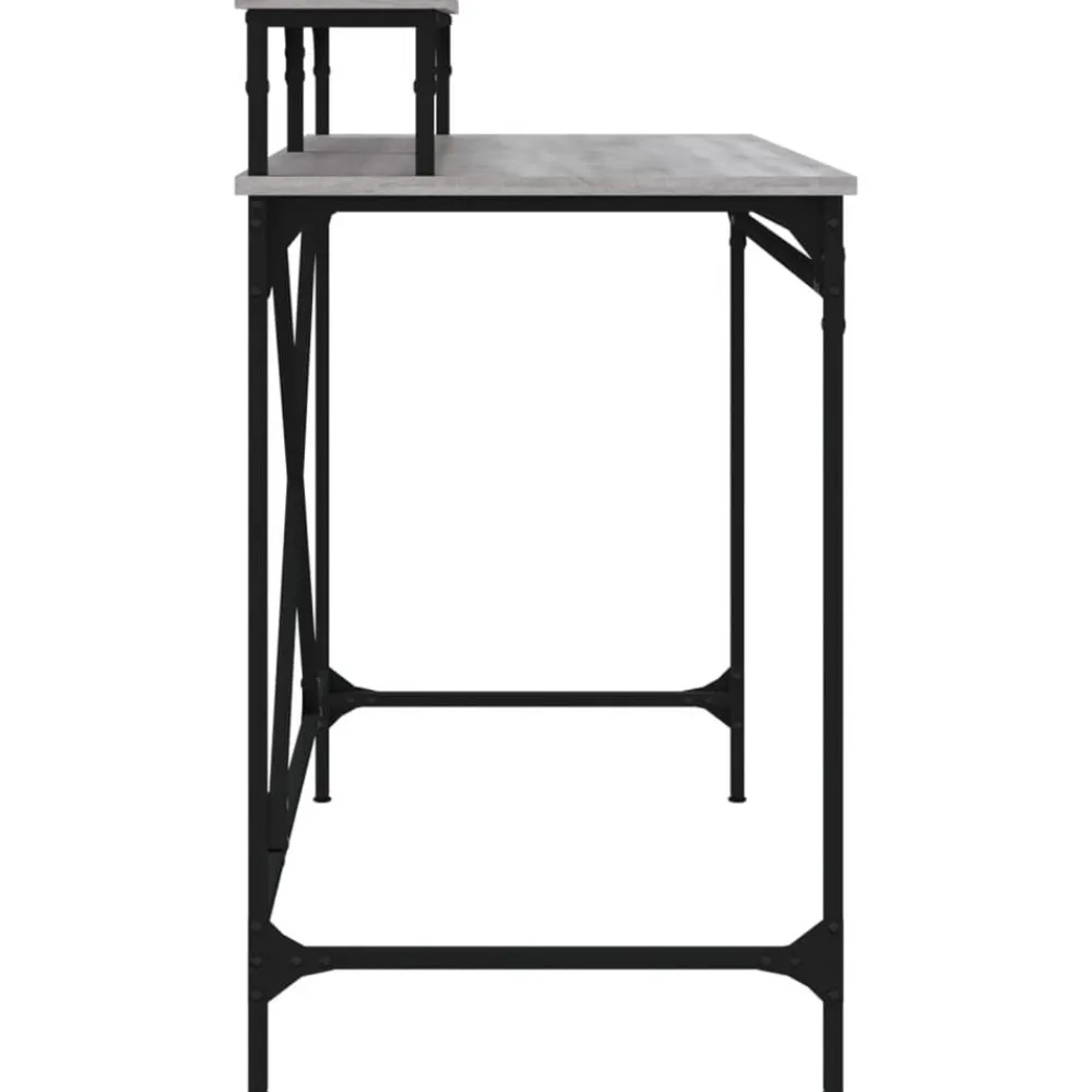 vidaXL Escritorio de hierro y contrachapada 100x50x90 cm Gris sonoma Sale
