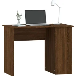 vidaXL Mobiliario De Oficina-Escritorio de madera contrachapada marrón roble 100x55x75 cm
