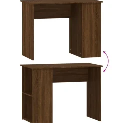 vidaXL Mobiliario De Oficina-Escritorio de madera contrachapada marrón roble 100x55x75 cm