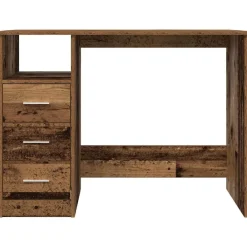 vidaXL Escritorio de madera ingeniería madera envejecida 102x50x76 cm Madera antigua