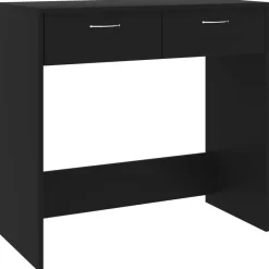 vidaXL Escritorio de madera contrachapada 80x40x75 cm Negro Outlet