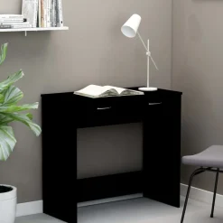 vidaXL Escritorio de madera contrachapada 80x40x75 cm Negro Outlet