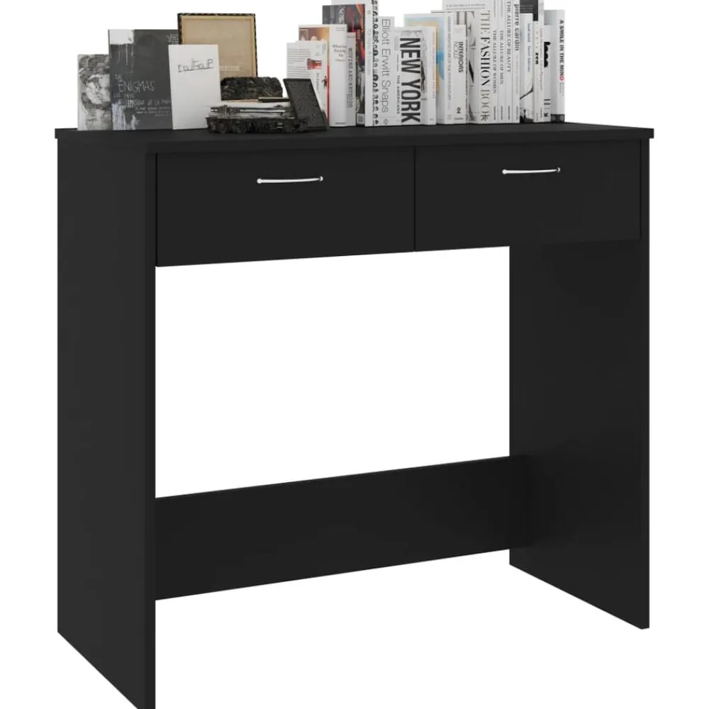 vidaXL Escritorio de madera contrachapada 80x40x75 cm Negro Outlet