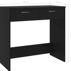 vidaXL Escritorio de madera contrachapada 80x40x75 cm Negro Outlet