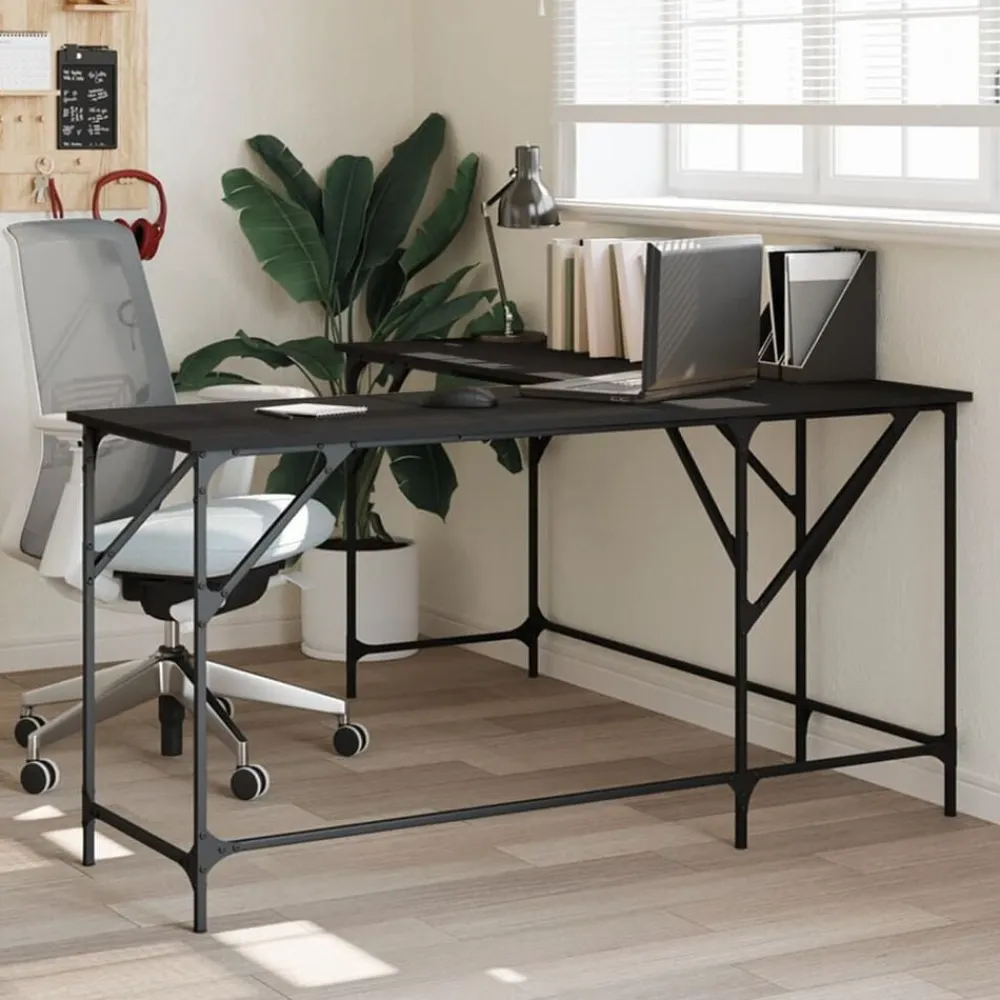 vidaXL Mobiliario De Oficina-Escritorio de madera de ingeniería 149x149x75 cm