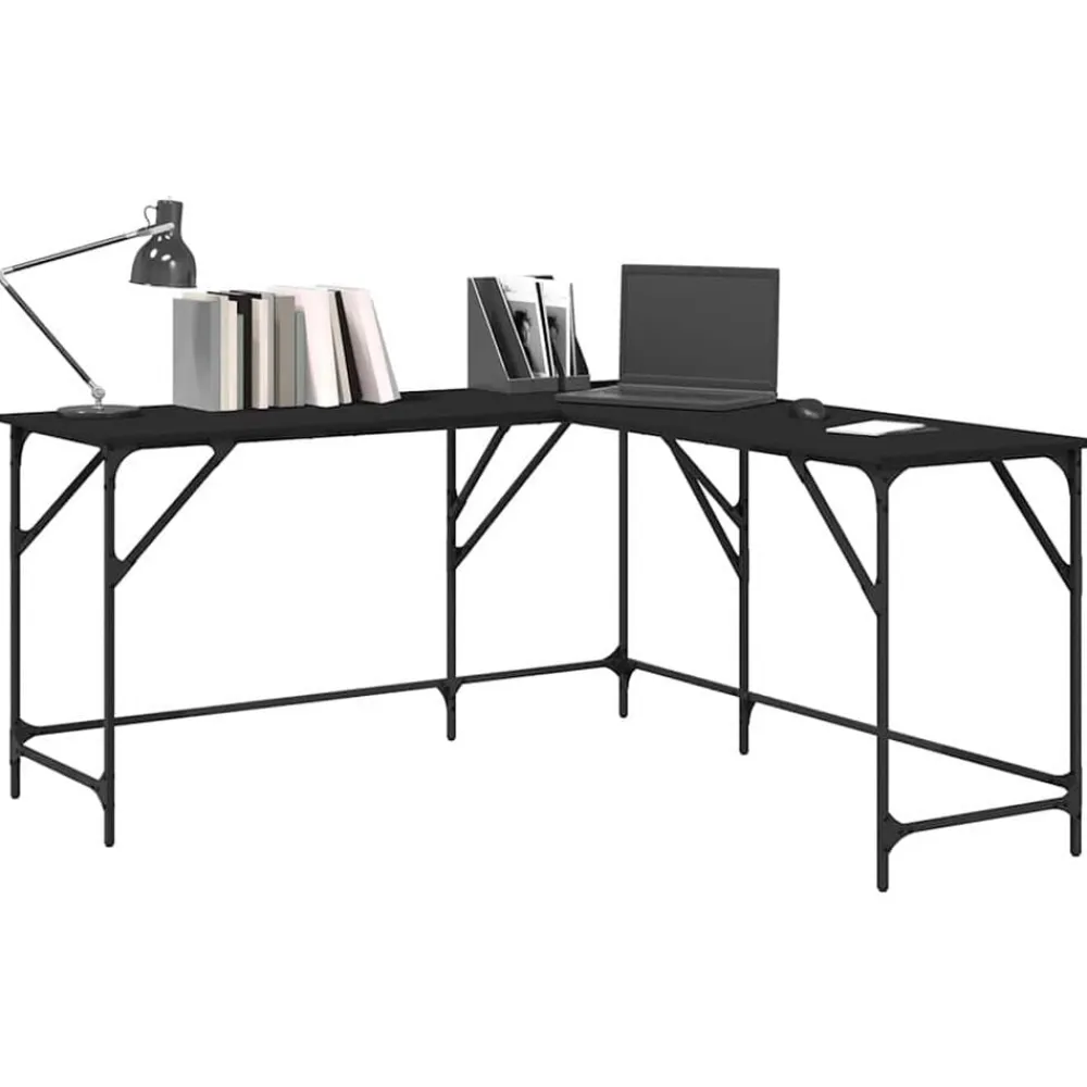 vidaXL Mobiliario De Oficina-Escritorio de madera de ingeniería 149x149x75 cm