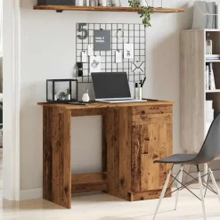 vidaXL Mobiliario De Oficina-Escritorio de madera de ingeniería envejecida 100x50x76 cm