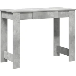 vidaXL Mobiliario De Oficina-Escritorio de madera contrachapada gris hormigón 100x45x75 cm