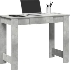 vidaXL Mobiliario De Oficina-Escritorio de madera contrachapada gris hormigón 100x45x75 cm