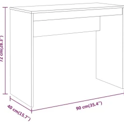 vidaXL Mobiliario De Oficina-Escritorio de madera contrachapada 90x40x72 cm
